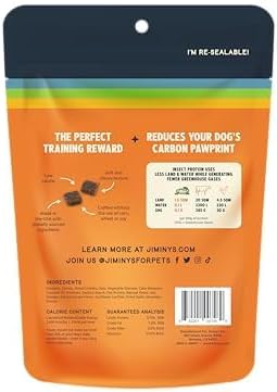 Jiminy's Chewy Cricket Training Treats for Dogs, Low Calorie, Hypoallergenic, Made in USA, 6oz, Pumpkin & Carrot (Pack of 3)