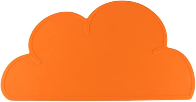 Love Dream Silicone Pet Feeding Food Mat with Raised Edge, Anti-Slip Waterproof Pet Bowl Mat Placemat for Dog and Cat (Orange)