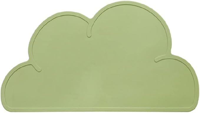 Love Dream Silicone Pet Feeding Food Mat with Raised Edge, Anti-Slip Waterproof Pet Bowl Mat Placemat for Dog and Cat (Light Green)