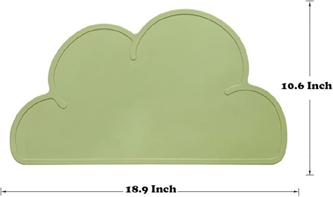 Love Dream Silicone Pet Feeding Food Mat with Raised Edge, Anti-Slip Waterproof Pet Bowl Mat Placemat for Dog and Cat (Light Green)