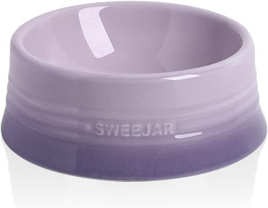 Sweejar Gradient Dog Bowl, Ceramic Dog Food Dish for Medium Dogs and Cat, Porcelain Pet Bowl for Food and Water 18 oz (Gradient Purple)