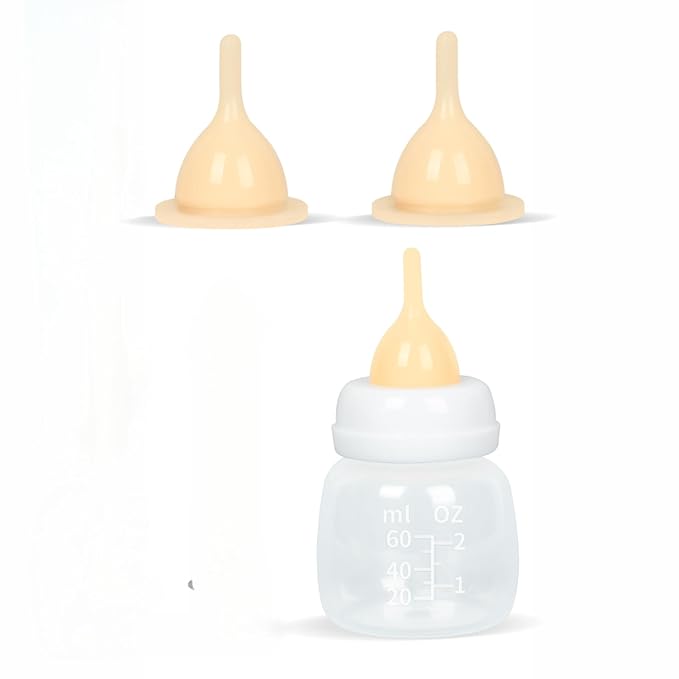 Kitten Bottles, Professional Kitten Bottle Feeding Kit, Nipple&Feeding Kit for Kittens and Puppies, Reusable Newborn Kitten Supplies, Suitable for Feeding Kitten, Puppy, Rabbit