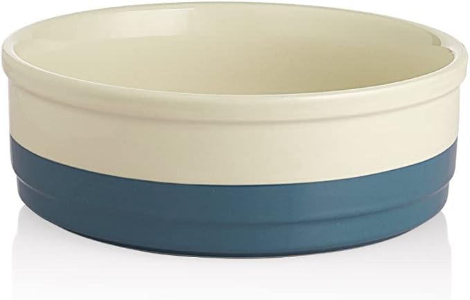 Sweejar Ceramic Dog Bowls, Dog Food Dish for Large Dogs and Cat, Heavy Duty Porcelain Pet Bowl for Canned Food and Water 78 Fl Oz （Fog Blue）