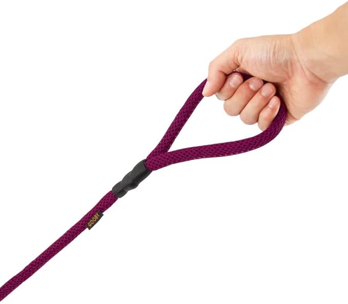 Gooby Mesh Leash - Purple, 4 FT - Breathable Mesh 4 Foot Leash for Small Dogs with Bolt Snap Clasp - On The Go Dog Leashes for Small, Medium, and Large Dogs