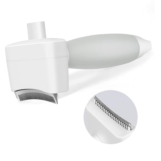 Cat Brush for Shedding with Non-Slip Silicone Grip,Curved Steel Teeth & Dual-Layer Cat Deshedding Tool, One-Click Clean Cats Hair Brush for Long & Short Haired Cats, Dogs, Rabbits