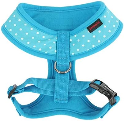 Puppia Dotty Dog Harness Over-The-Head No Pull No Choke Walking Training Adjustable for Small & Medium Dog, Large, Sky Blue