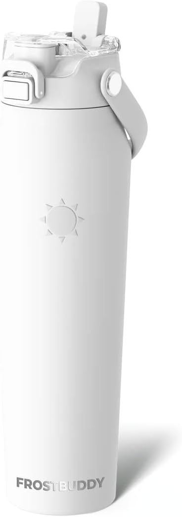 Frost Buddy 32oz Insulated Water Bottle with Straw & Chug Lid | Leak-Proof Stainless Steel | 24-Hours Cold | Sweat-Proof, Cup Holder Friendly | Ideal for Gym, Travel, Sports & Everyday Hydration