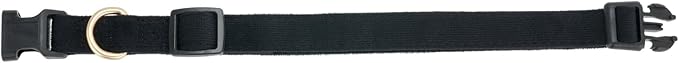 Soft Corduroy Fibric Dog Collar, Quick Side Release Buckle, for Large Dogs.(Black,Large:17-26")