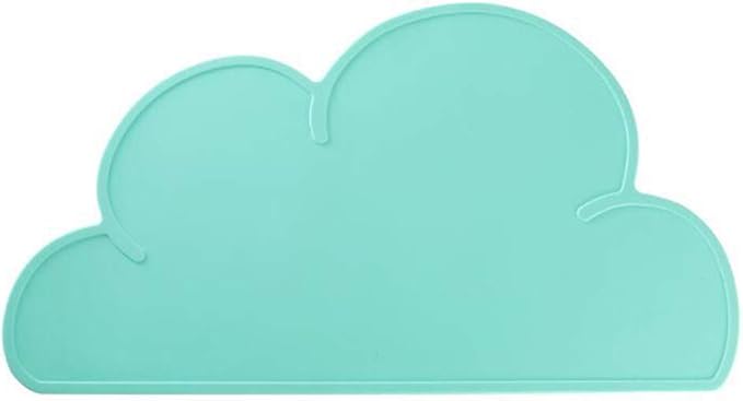 Love Dream Silicone Pet Feeding Food Mat with Raised Edge, Anti-Slip Waterproof Pet Bowl Mat Placemat for Dog and Cat (Green)