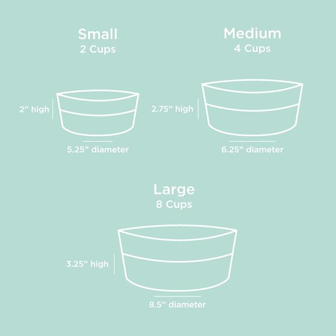 Waggo Dipper Ceramic Dog Bowl for Small and Large Breeds - Heavyweight and Durable Pet Food and Water Dish Crock, Dishwasher Safe, Modern (Mint, Small)