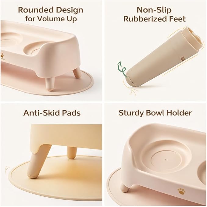 Premium Adjustable Height Ceramic Elevated Dog Bowl Set — Modern Ergonomic Raised Feeder for Small to Large Dogs | Luxury Non-Slip Tilted Stand, Easy to Clean Pet Feeding Station (Mint)