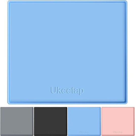 22" x 19" Extra Thick Waterproof Silicone Mat with Raised Edge, Under Sink Mat for Kitchen & Bathroom, Kitchen Cabinet Liner, Multi-Purpose for Storage & Protection, Blue