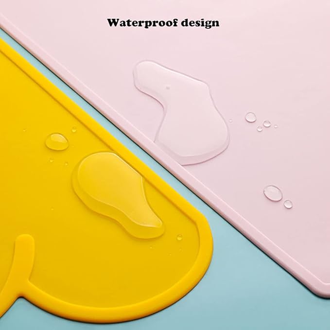 Love Dream Silicone Pet Feeding Food Mat Dog Cat Placemat Mat with Raised Edge, Anti-Slip Waterproof Pet Bowl Mats Pet Food Tray (Blackish Green)