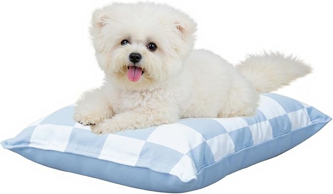 Dog Bed with Removable Washable Cover for Small Dogs Deluxe Plush Dog Crate Beds Comfy Kennel Pad Waterproof Lining and Blue Gel Memory Foam Memory Foam（Blue 30 * 20 * 4in）