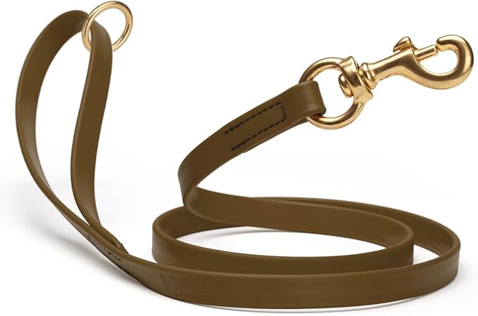Viper Biothane K9 Working Dog Leash Waterproof Lead for Tracking Training Schutzhund Odor-Proof Long Line with Solid Brass Snap for Puppy Medium and Large Dogs 6ft, Coyote Brown