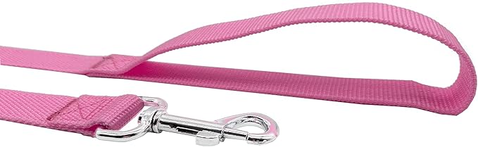 Nylon Dog Training Leash, Traction Rope, 4/5/6 Feet Long, 3/4 Inch 1 Inch Wide, for Small and Medium Dogs (1'' x 5 FT, Pink)