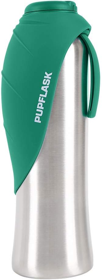 PupFlask Large Dog Water Bottle | 27 or 40 OZ Stainless Steel | Convenient Dog Drink Dispenser | Puppy Travel Water Bowl | Portable Pet Hydration Bottle | Leak Proof | Perfect Size For All Breeds