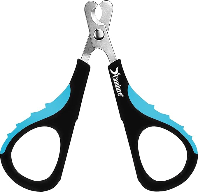 Candure Cat Nail Clipper Stainless Steel Cat Claw Trimmers for Rabbits, Guinea Pigs, Birds, Puppies, Kittens and Small Animals Pet Nail Clipper for Professional and Home Use (Blue)