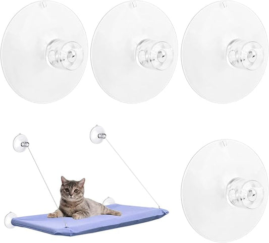 4 Pcs Thick Suction Cup Cat Perches - Classic Style Window Hammock Replacement for Cat Window Seat
