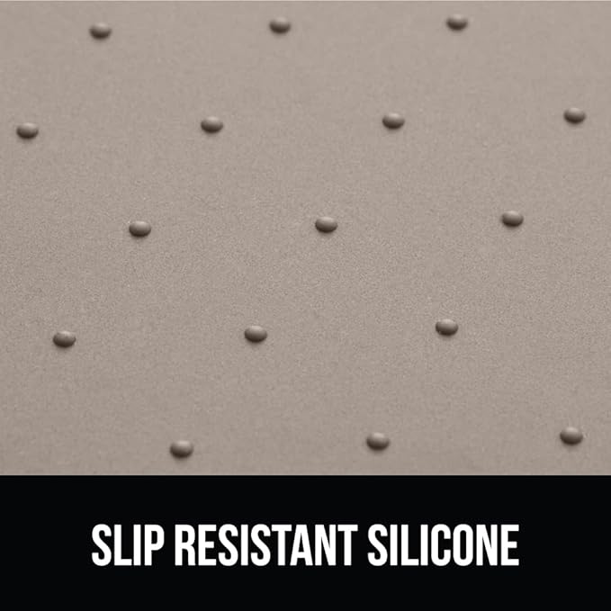 GORILLA GRIP 100% Waterproof Raised Edge BPA Free Silicone Pet Feeding Mat, Dog Cat Food Mats Contain Spills Protects Floors, Placemats for Cats and Dogs Water Bowl, Pets Accessories 32x24 Beige