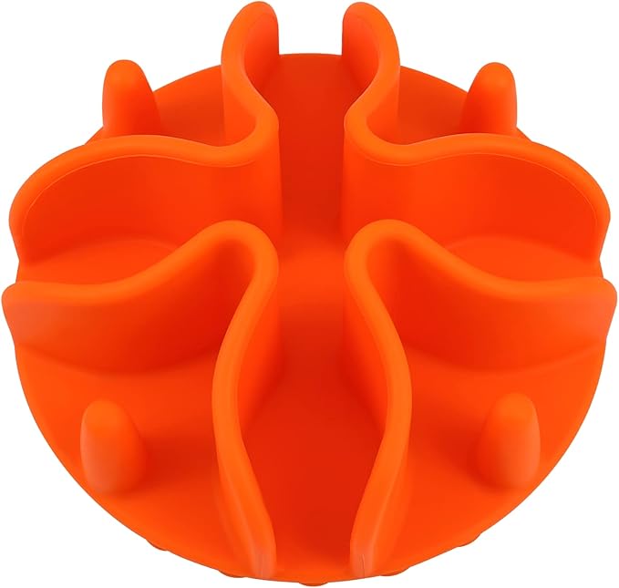 Silicone Slow Feeder for Dog Cat Puppy Pet with Strong Suction Cups for Dog Bowls (Medium, Orange)
