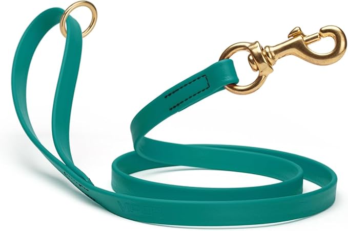 Viper Biothane K9 Working Dog Leash Waterproof Lead for Tracking Training Schutzhund Odor-Proof Long Line with Solid Brass Snap for Puppy Medium and Large Dogs 4ft, Blue Aqua