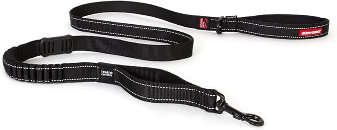 EzyDog Zero Shock Dog Leash - Shock Absorbing Bungee Leash for Dogs That Pull or Excite - Dual Handle and Reflective for Large, Medium, or Small Dogs (72-Inch, Black)