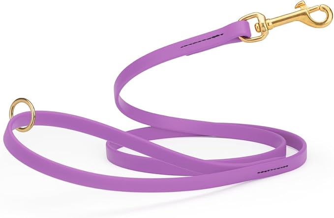 Viper Biothane K9 Working Dog Leash Waterproof Lead for Tracking Training Schutzhund Odor-Proof Long Line with Solid Brass Snap for Puppy Medium and Large Dogs 4ft, Amethyst Purple