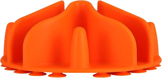 Silicone Slow Feeder for Dog Cat Puppy Pet with Strong Suction Cups for Dog Bowls (Medium, Orange)