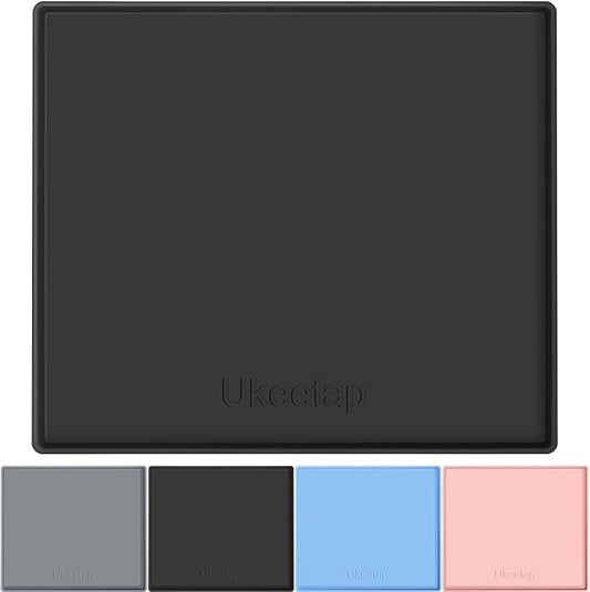 22" x 19" Extra Thick Waterproof Silicone Mat with Raised Edge, Under Sink Mat for Kitchen & Bathroom, Kitchen Cabinet Liner, Multi-Purpose for Storage & Protection, Black
