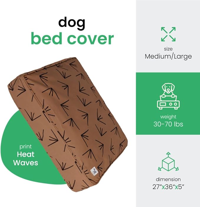 Molly Mutt Medium to Large Duvet Cover, Heat Waves, Brown with Black Accents, 27"x36"x5"