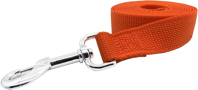 Nylon Dog Training Leash, Traction Rope, 4Ft /5 Foot /6 Feet Long, 5/8 inch 3/4 Inch 1 Inch Wide, for Small and Medium Dogs (1'' x 8 FT, Orange)