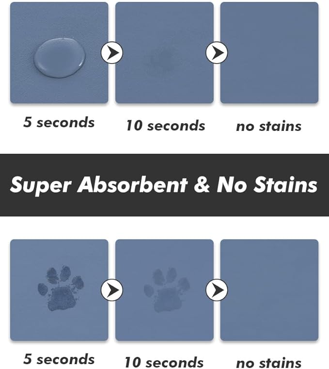 Absorbent Dog Food Mat-Dog Cat Mat for Food and Water Bowl, Quick Dry Pet Food Mat, No Stains Pet Feeding Pad, Cat Accessories Pet Supplies-Water Bowl Mat for Messy Drinkers