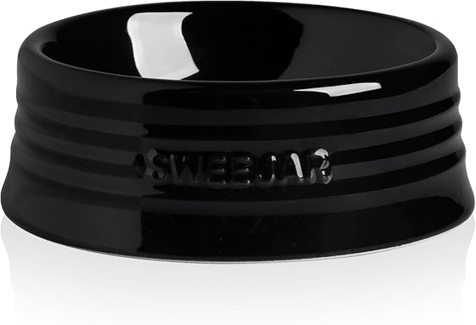 Sweejar Gradient Dog Bowl, Ceramic Dog Food Dish for Puppy and Kitten, Porcelain Pet Bowl for Food and Water 8 oz (Black)