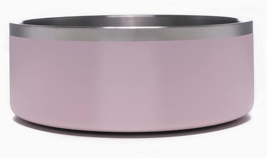 4Knines Stainless Steel Dog Bowl – Heavy Duty Non-Slip Large Pet Food and Water Bowl for Dogs and Puppies, Double-Walled, Spill Resistant, Rust Proof, Easy Clean, 64oz Capacity - Pink