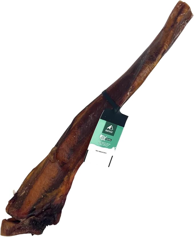 BARK'N BIG 12 Inch Monster Bully Sticks for Large Dogs - Colossal Bullarge Size - Made in USA - Single Ingredient Dog Chew - Super Premium Pizzle Sticks - Jumbo Beef Pizzles for Large Breeds - 1 ct