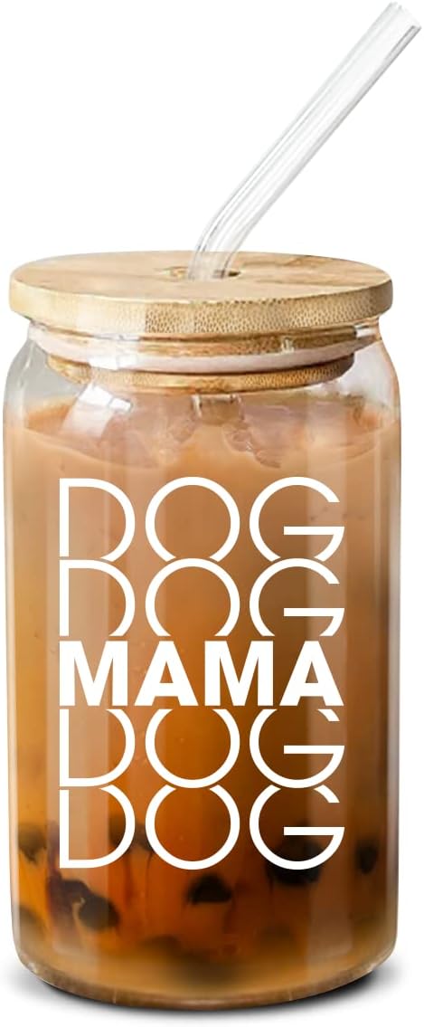 NewEleven Easter Gifts For Dog Lovers, Dogs Owners, Dog Moms, Fur Mama - Dog Mom Gifts For Women - Cute Funny Gift For Women, Best Friend, Girlfriend - 16 Oz Coffee Glass