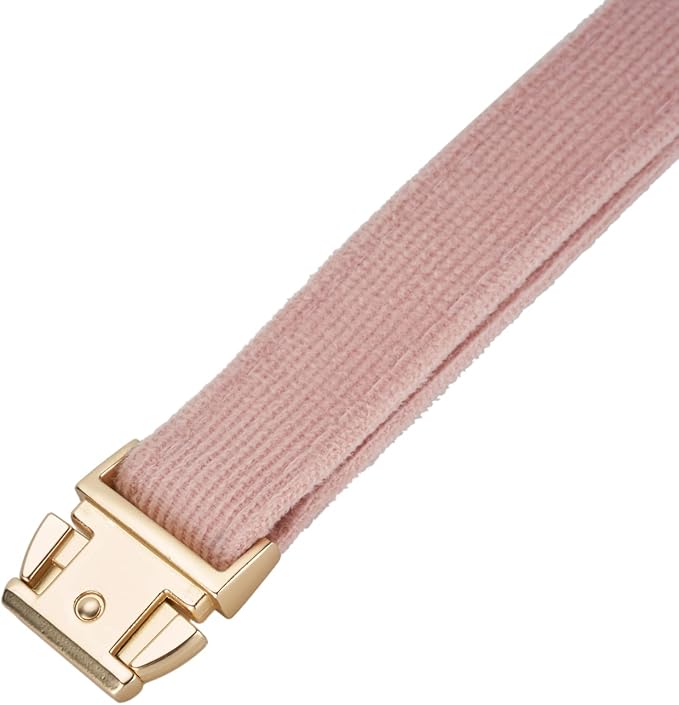 Soft Corduroy Fibric Dog Collar with High Grade Metal Buckle, for Large Dogs(Light Pink,Large:17-26")