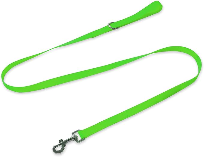 Waterproof Dog Leash, 5/6 FT Durable Odor-Proof Dog Leashes with Strong Metal Hooks Fits Small Medium or Large Dogs (Green, 6FT - 1 inch Width)