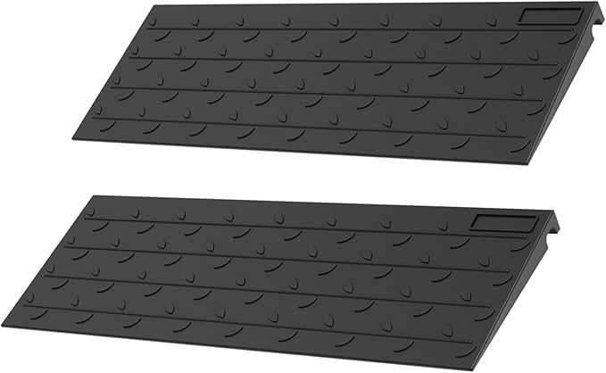 BESEA 1.5" inch Threshold Ramp Rubber Wheelchair Ramp, No-Slip Surface 2500 Lbs Load Capacity for Home Doorways Driveways Curb(2PACK)