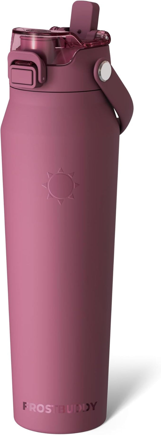 Frost Buddy 32oz Insulated Water Bottle with Straw & Chug Lid | Leak-Proof Stainless Steel | 24-Hours Cold | Sweat-Proof, Cup Holder Friendly | Ideal for Gym, Travel, Sports & Everyday Hydration