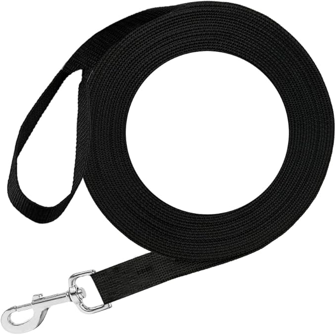 SunGrow Pet Training Leash, Heavy-Duty Polypropylene Walking Leash, 360-degree Swivel Hook, Dog/Puppy Obedience, Recall, Agility Lead, Leisure & Adventure Walking, Black, 6 feet x 0.8 inches