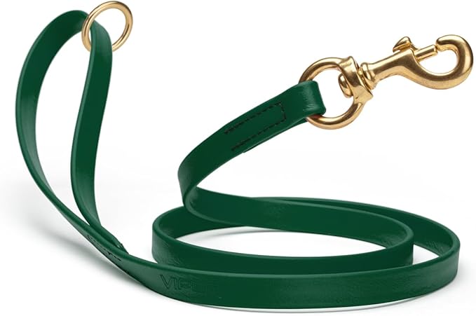 Viper Biothane K9 Working Dog Leash Waterproof Lead for Tracking Training Schutzhund Odor-Proof Long Line with Solid Brass Snap for Puppy Medium and Large Dogs 4ft, Hunter Green