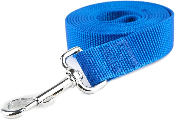 Nylon Dog Training Leash, Traction Rope, 4Ft /5 Foot /6 Feet Long, 5/8 inch 3/4 Inch 1 Inch Wide, for Small and Medium Dogs (5/8'' x 4 FT, Blue)