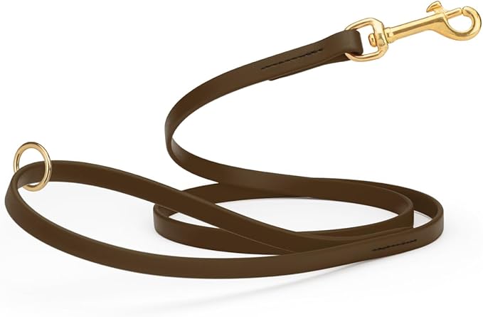 Viper Biothane K9 Working Dog Leash Waterproof Lead for Tracking Training Schutzhund Odor-Proof Long Line with Solid Brass Snap for Puppy Medium and Large Dogs 4ft, Dark Chocolate Brown