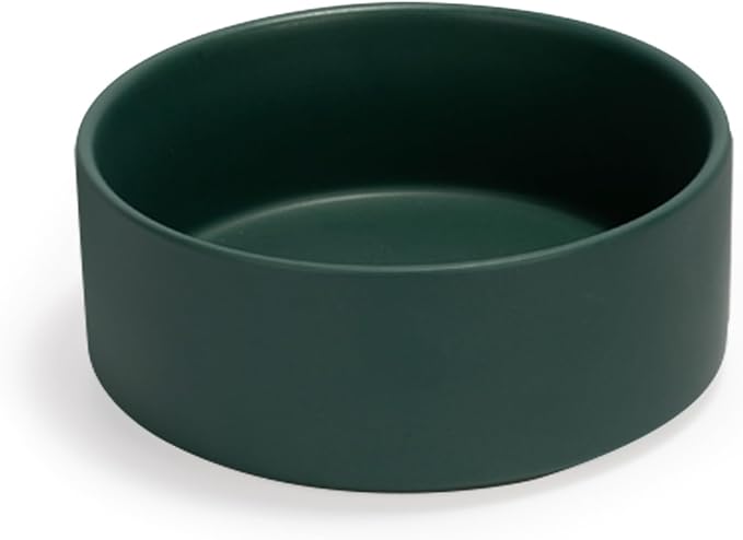 SPUNKYJUNKY 60OZ Ceramic Dog and Cat Bowl, Modern Cute Weighted Food Water Bowl for Replacement Green (1 Pack)
