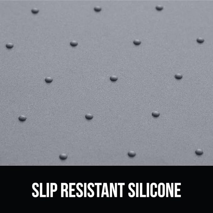 GORILLA GRIP 100% Waterproof Raised Edge BPA Free Silicone Pet Feeding Mat, Dog Cat Food Mats Contain Spills Protects Floors, Placemats for Cats and Dogs Water Bowl, Pets Accessories 16x10, Gray