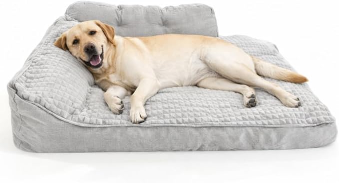 Extra Large Dog Bed, Dog Sofa & Mat with Sides, Warm & Cozy Calming Bed, Durable Comfortable Pad with Reasonable Curves, Machine Washable & All-Season Use for Room to Move Freely