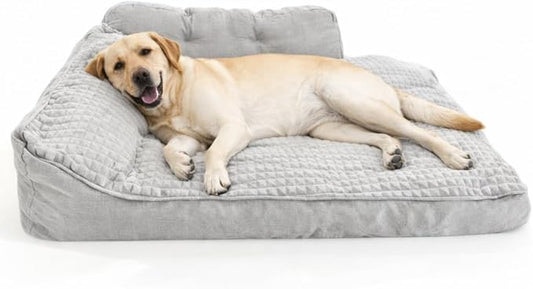 Extra Large Dog Bed, Dog Sofa & Mat with Sides, Warm & Cozy Calming Bed, Durable Comfortable Pad with Reasonable Curves, Machine Washable & All-Season Use for Room to Move Freely