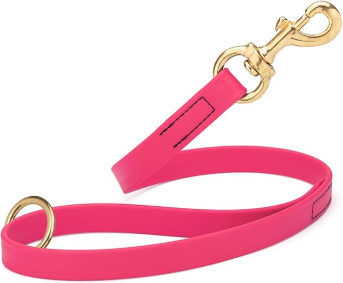 Viper Biothane K9 Working Dog Leash Waterproof Lead for Tracking Training Schutzhund Odor-Proof Long Line with Solid Brass Snap for Puppy Medium and Large Dogs 20in, Passionfruit Pink